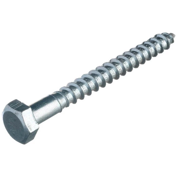 গেটে হেক্স কোচ স্ক্রু, উজ্জ্বল দস্তা ধাতুপট্টাবৃত